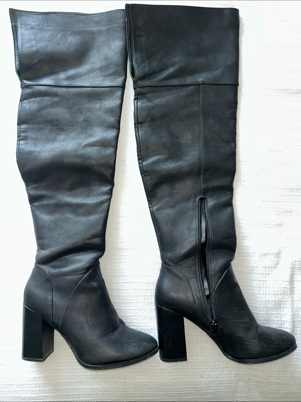 Call it Spring Black Over-the-Knee Block Heel Boots - Women
